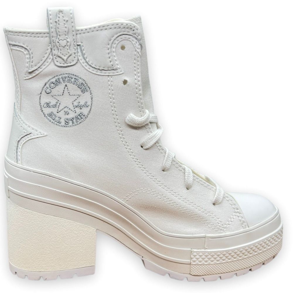Converse Shoes Womens 8.5 White Chuck 70 De Luxe Heel Western Hi Platform *READ* - Picture 6 of 10